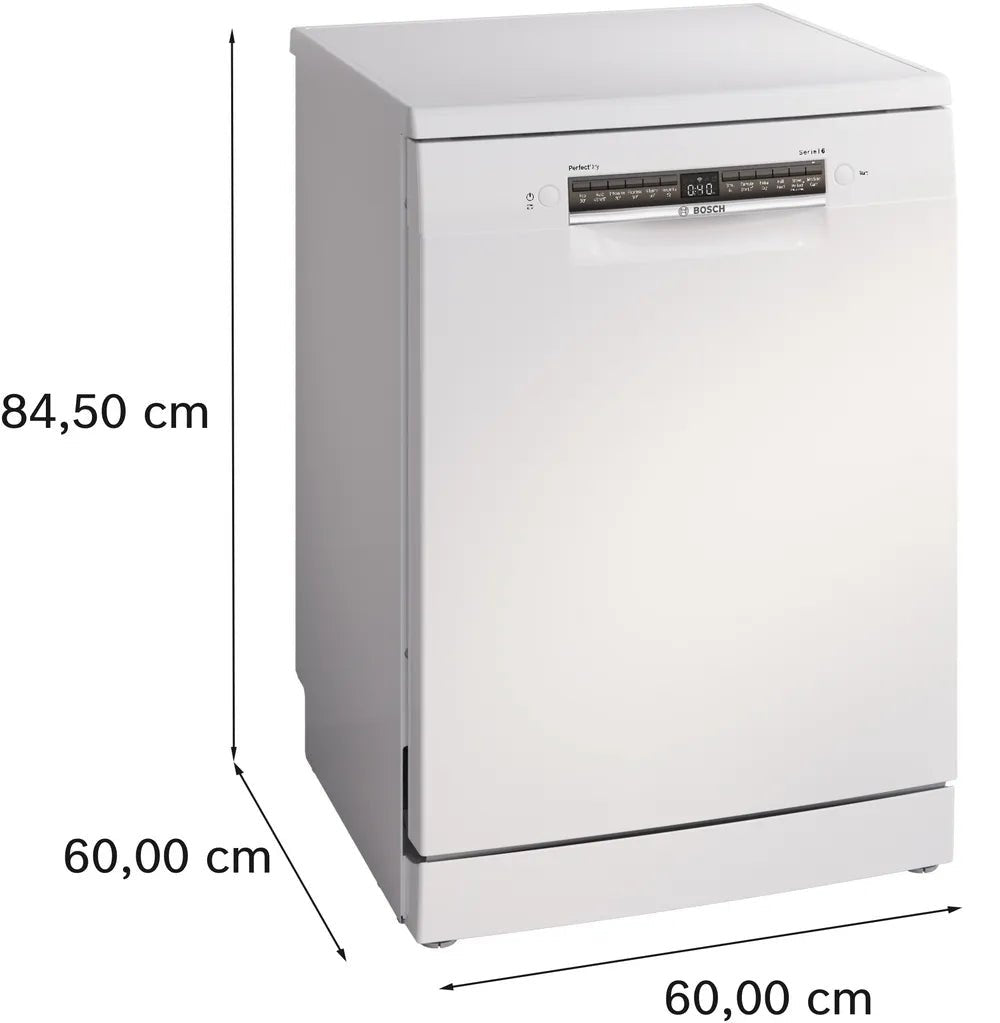 Bosch SMS6ZCW10G Series 6 60cm Freestanding Dishwasher White - Araco Interiors