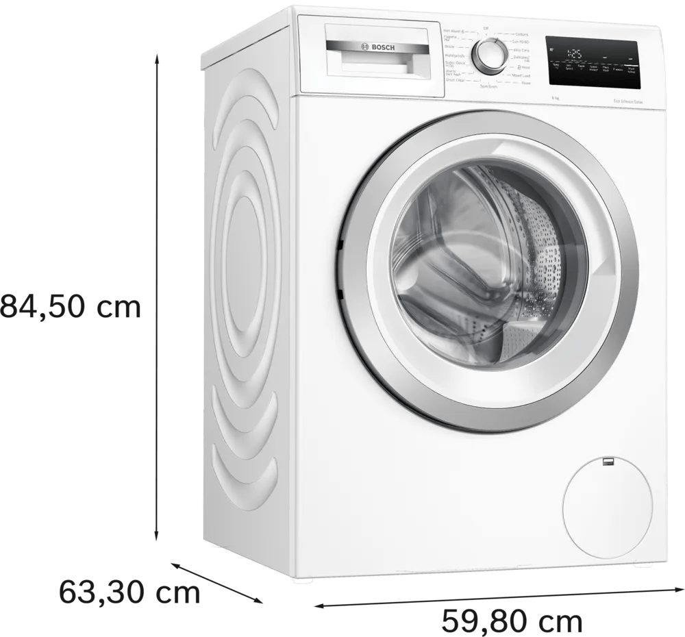 Bosch WAN28258GB Series 4 8kg 1400rpm Freestanding Washing Machine White - Araco Interiors