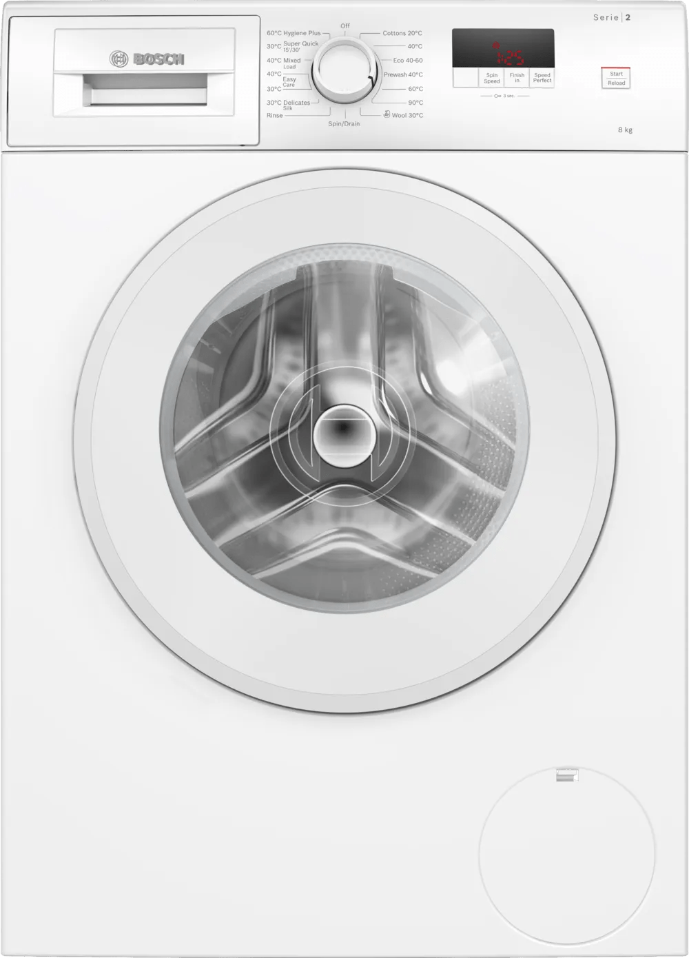 Bosch WGE03408GB Series 2 8kg 1400rpm Freestanding Washing Machine White - Araco Interiors