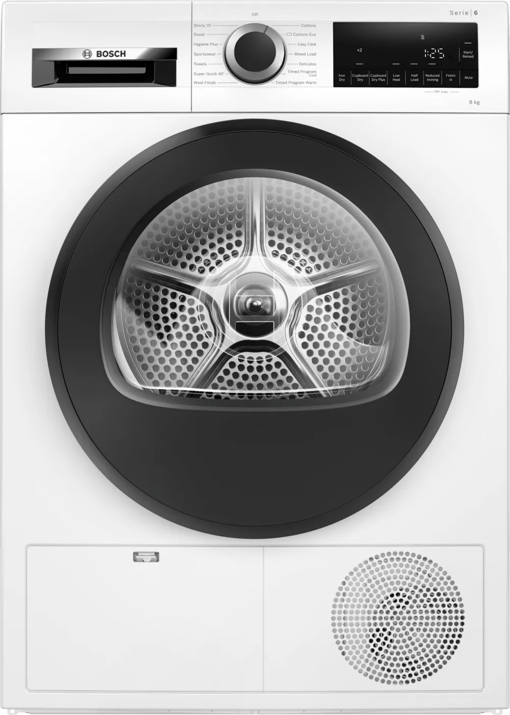 Bosch WPG23108GB Series 6 8kg Condenser Freestanding Tumble Dryer White - Araco Interiors