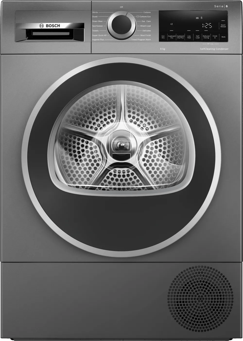 Bosch WQG245R9GB Series 6 Heat Pump 9kg Freestanding Tumble Dryer Graphite - Araco Interiors