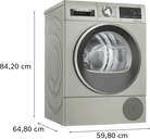 Bosch WQG245S9GB Series 6 Heat Pump 9kg Freestanding Tumble Dryer Silver Inox - Araco Interiors
