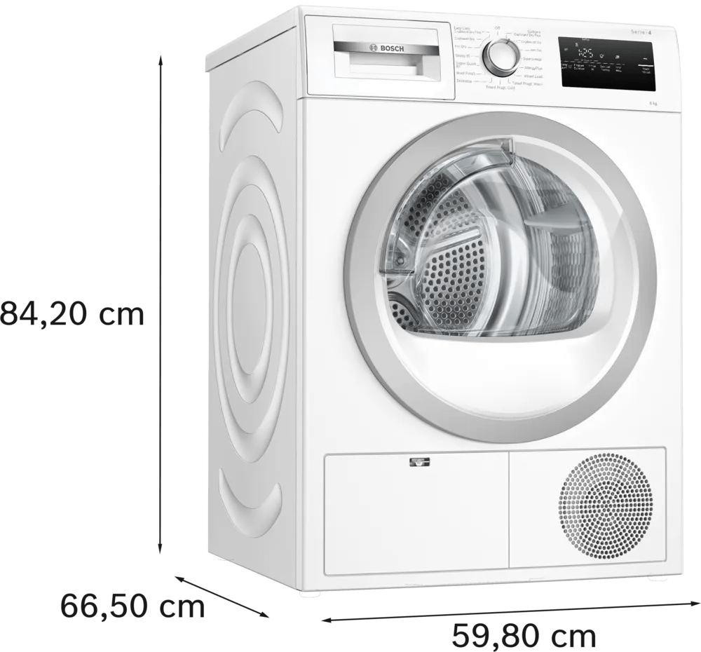 Bosch WTN83203GB Series 4 8kg Condenser Freestanding Tumble Dryer White - Araco Interiors