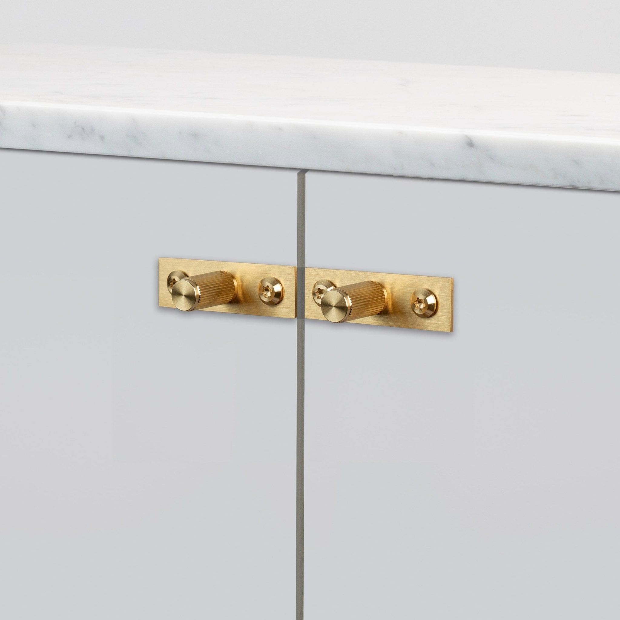 Buster + Punch GFK - 05321 Furniture Knob Set - Plate - Linear Furniture Knob Brass - Araco Interiors
