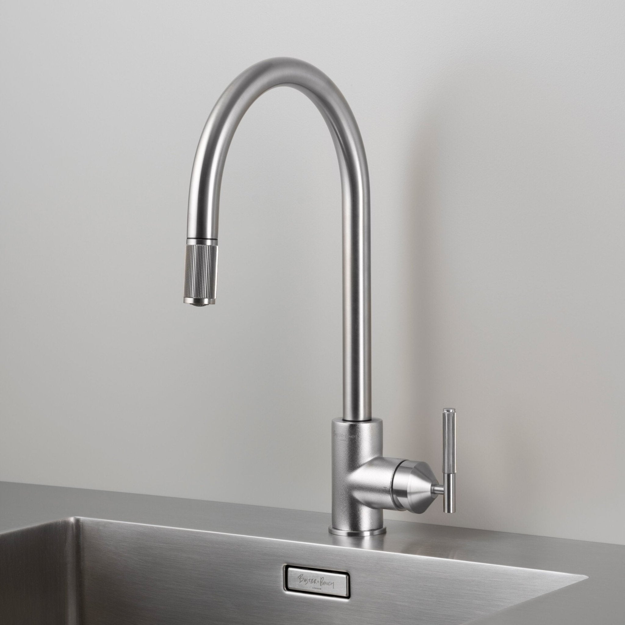 Buster + Punch RKT - 071664 Pull Out Mixer - Linear Kitchen Tap Steel - Araco Interiors