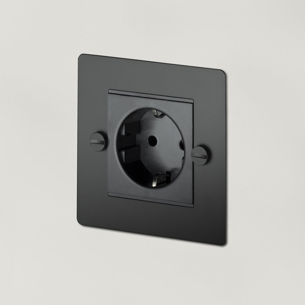 Buster + Punch UK - MG - CO - 1G - BL - A 1G Euro Socket Switch + Socket Black - Araco Interiors