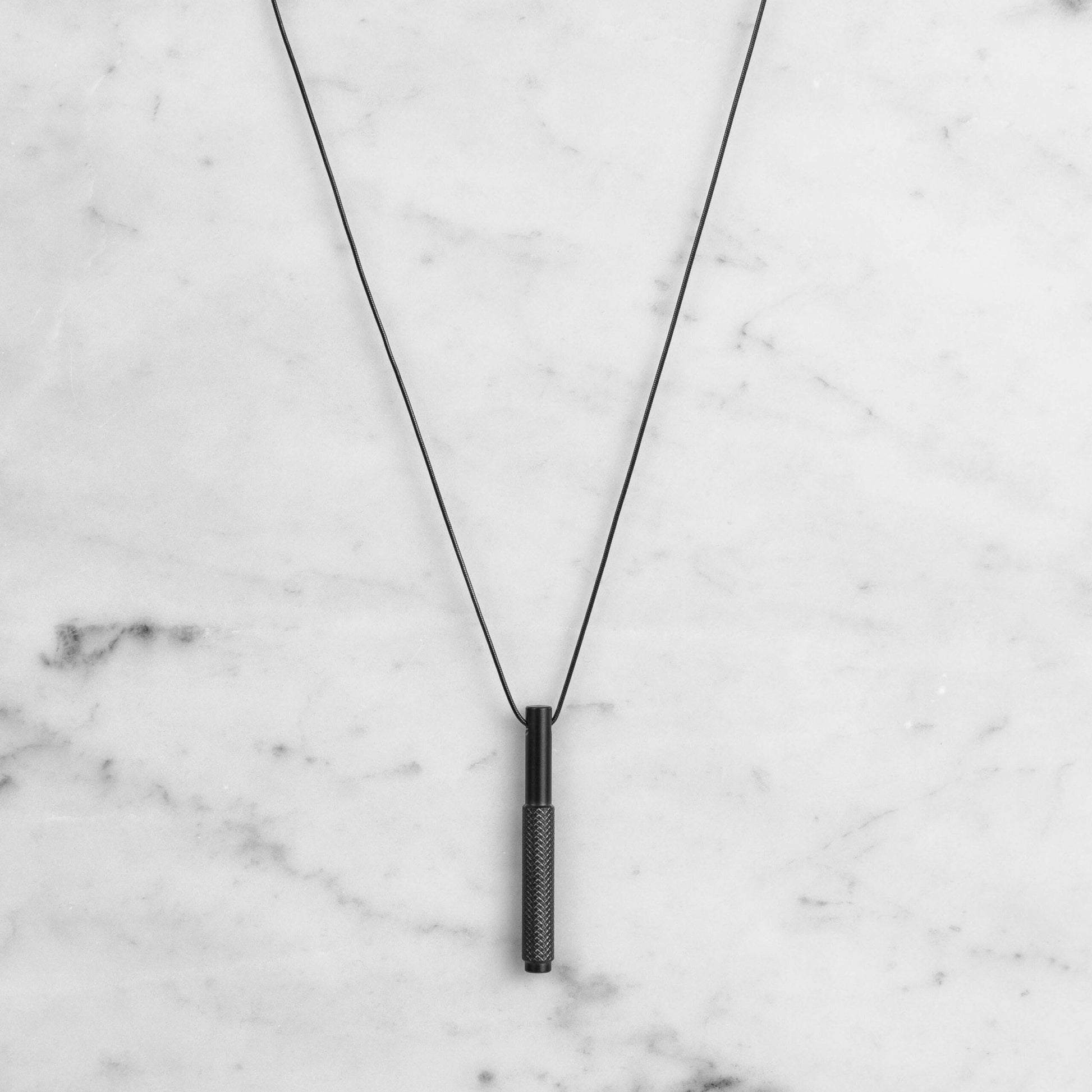 Buster + Punch UK - NL - V - BL - A Leather Pendant Necklace - Cross Jewellery Black - Araco Interiors