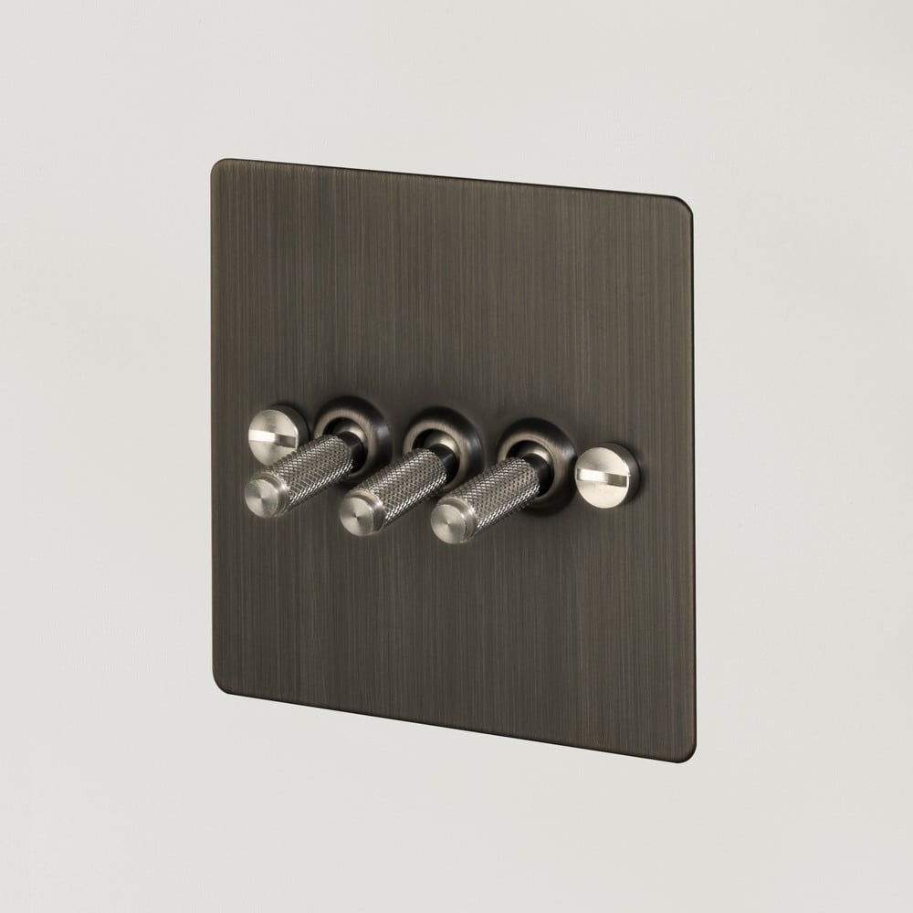 Buster + Punch UK - TO - CO - 3G - SM - ST - A 3G Toggle Switch Light Switch Smoked Bronze - Steel - Araco Interiors