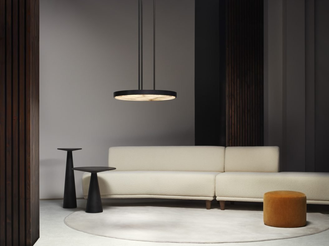 CTO Lighting Anvers Large - DALI - A Pendant Light bronze with honed alabaster - Araco Interiors