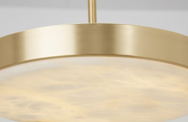 CTO Lighting Anvers Large - DALI - A Pendant Light satin brass with honed alabaster - Araco Interiors