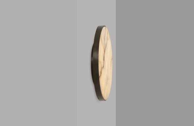 CTO Lighting Anvers Rose - Large - DALI - A Wall Light bronze with honed alabaster - Araco Interiors