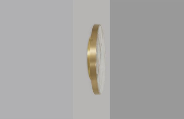 CTO Lighting Anvers Rose - Large Wall Light satin brass with honed alabaster - Araco Interiors