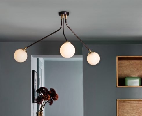 CTO Lighting Array Pendant - Mini - DALI - A Ceiling Light bronze with bronze details and shiny opal glass - Araco Interiors