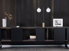 CTO Lighting Array Twin Table Lamp bronze with bronze details and shiny opal glass - 5 amp plug - Araco Interiors