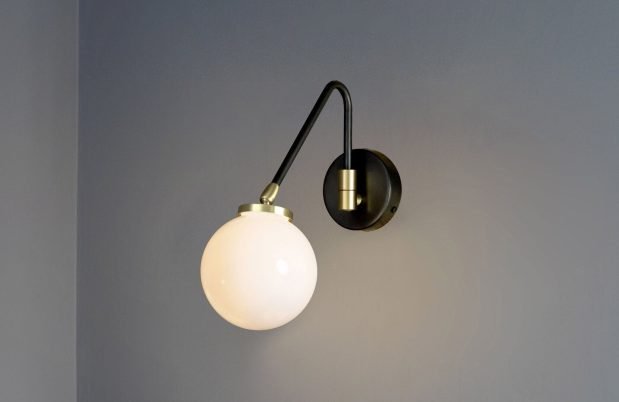 CTO Lighting Array Wall Single - DALI - A Wall Light bronze with satin brass details and shiny opal glass - Araco Interiors