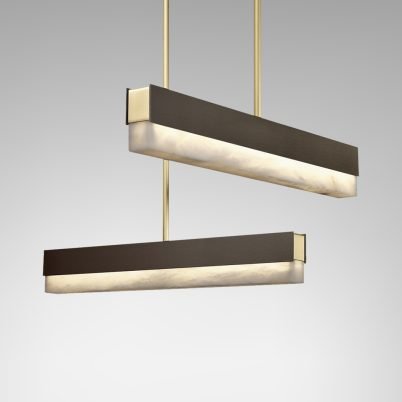 CTO Lighting Artes 900 - DALI - A Pendant Light antique bronze with antique bronze details and honed alabaster - Araco Interiors