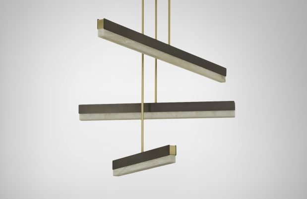 CTO Lighting Artes Collective 600 - DALI - A Pendant Light bronze with bronze details and honed alabaster - Araco Interiors