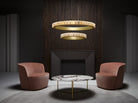 CTO Lighting Avalon Halo X - Large - Ceiling Rose Chandelier bronze finish with honed alabaster - Araco Interiors