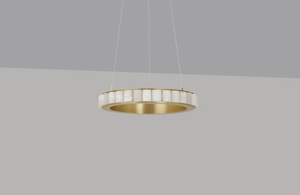 CTO Lighting Avalon Medium - Ceiling Mounting Plate Chandelier satin brass with honed alabaster - Araco Interiors
