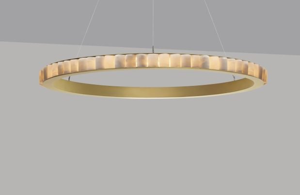 CTO Lighting Avalon X - Large - Ceiling Mounting Plate Chandelier satin brass with honed alabaster - Araco Interiors