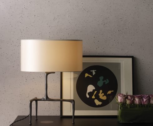 CTO Lighting Braque Table Lamp bronze base with dove grey shade 5 amp plug - Araco Interiors