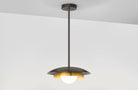 CTO Lighting Carapace - Rod Pendant Light bronze with shiny opal glass - Araco Interiors