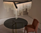 CTO Lighting Cascata - Ceiling Mounting Plate Chandelier polished nickel with wavy kiln glass - Araco Interiors