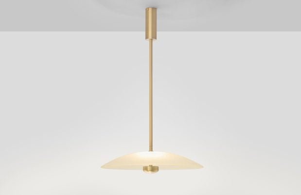 CTO Lighting Cielo Large Pendant Light satin brass with fritted glass - Araco Interiors