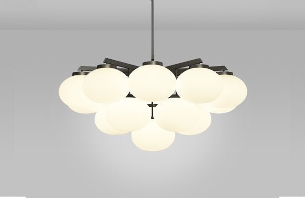 CTO Lighting Cloudesley Large - DALI - A Chandelier bronze with matt opal glass - Araco Interiors