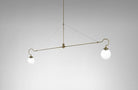 CTO Lighting Floren 2 Arm - DALI - B Pendant Light antique brass and ribbed glass - Araco Interiors