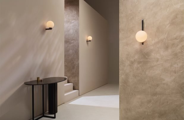 CTO Lighting Gaia - Plate Wall Light bronze with matt opal glass - Araco Interiors