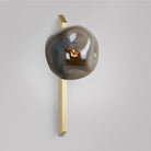 CTO Lighting Gaia - Tall - Flush - DALI - B Wall Light satin brass with smoked hand formed glass - Araco Interiors