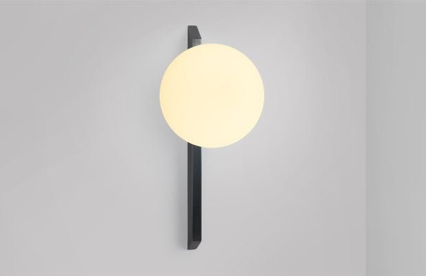 CTO Lighting Gaia - Tall - Plate Wall Light antique bronze with matt opal glass - Araco Interiors