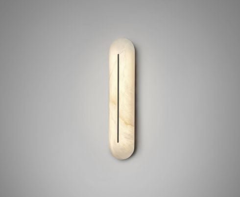 CTO Lighting Hepworth - IP44 Wall Light satin brass with honed alabaster - Araco Interiors