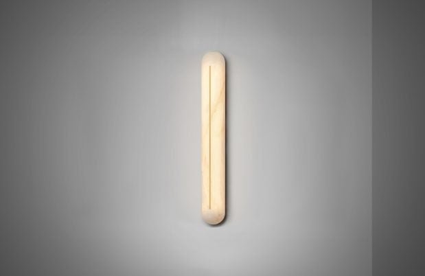 CTO Lighting Hepworth Tall - IP44 - DALI - A Wall Light satin brass with honed alabaster - Araco Interiors