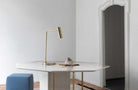 CTO Lighting Heron Desk Lamp satin brass - 5 amp plug - Araco Interiors