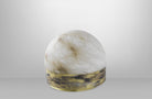 CTO Lighting Lucid 300 Table Lamp silvered oxidised brass with honed alabaster UK plug - Araco Interiors