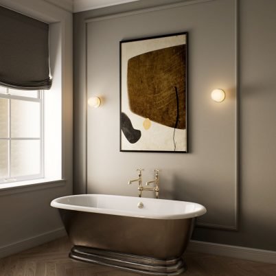 CTO Lighting Mezzo Small - Flush IP44 - DALI - A Wall Light polished nickel - Araco Interiors