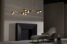 CTO Lighting Modulo - Grid 11 Chandelier antique bronze with smoked kiln glass and matt opal glass - Araco Interiors