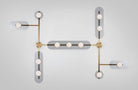 CTO Lighting Modulo - Grid 11 - DALI - A Chandelier satin brass with smoked kiln glass and matt glass - Araco Interiors