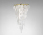 CTO Lighting Nimbus - Cascade - DALI - A Chandelier satin brass with fritted glass - Araco Interiors