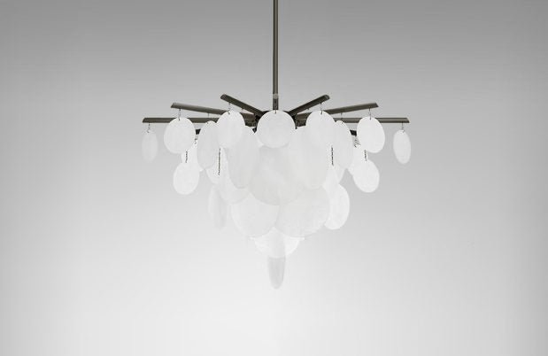 CTO Lighting Nimbus - Medium - DALI - A Chandelier bronze with fritted glass - Araco Interiors