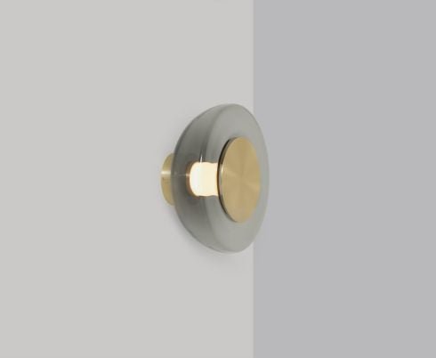 CTO Lighting Pendulum - DALI - A Wall Light satin brass with smoked glass - Araco Interiors