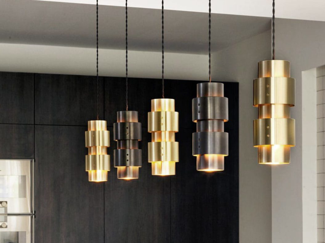 CTO Lighting Ring - Cluster - Long 5 Pendant Light satin brass - Araco Interiors