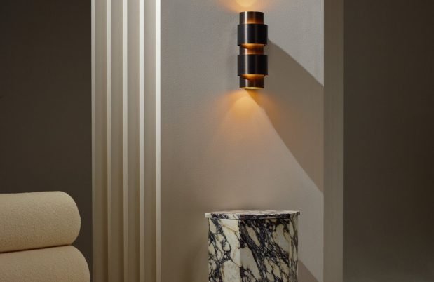 CTO Lighting Ring - Short Wall Light bronze with satin brass detail - Araco Interiors