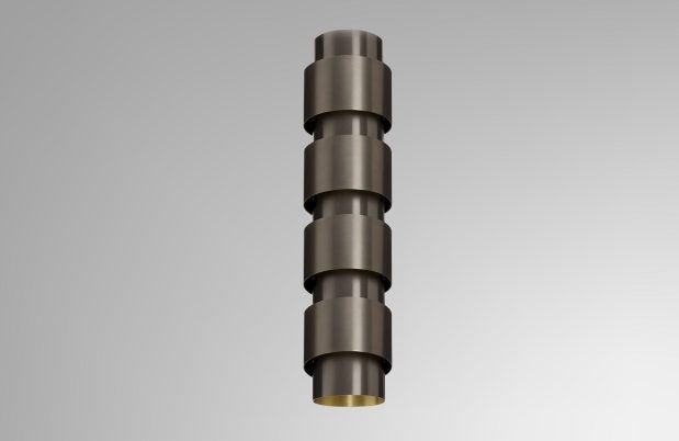 CTO Lighting Ring - Tall Wall Light antique bronze with satin brass detail - Araco Interiors