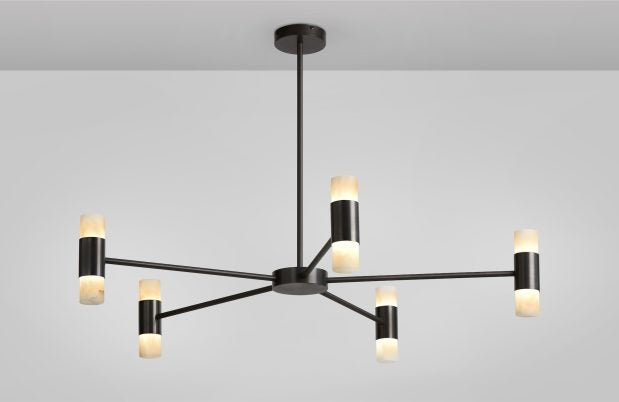 CTO Lighting Roma - DALI - A Pendant Light antique bronze with honed alabaster - Araco Interiors