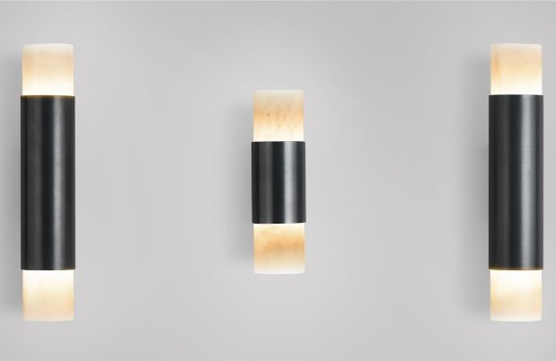 CTO Lighting Roma - Tall - DALI - A Wall Light antique bronze with honed alabaster - Araco Interiors