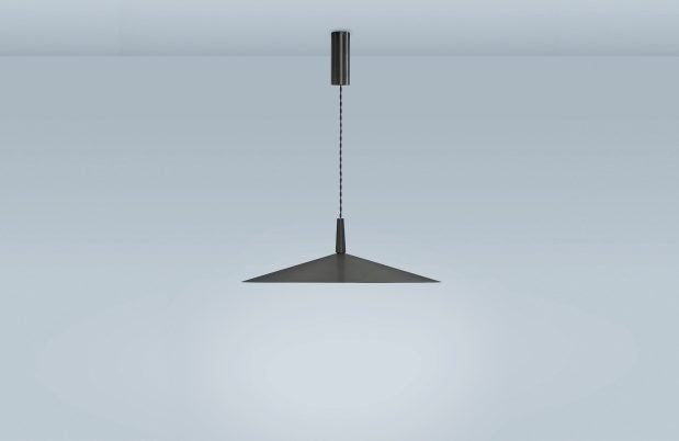 CTO Lighting Tinto - Medium - Flex Pendant Light bronze shade and black silk braided flex - Araco Interiors