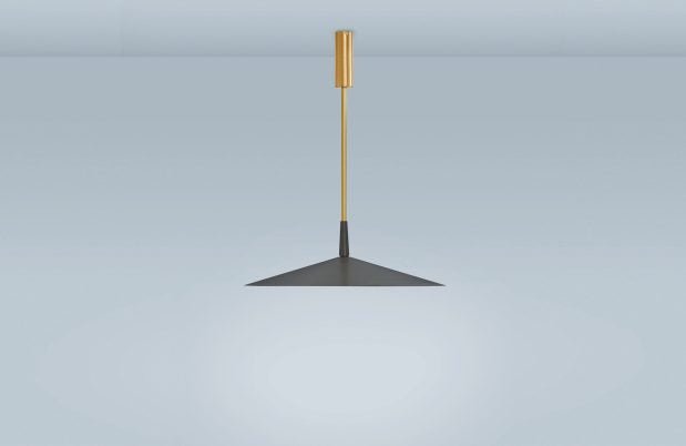CTO Lighting Tinto - Medium - Rod - DALI - B Pendant Light bronze shade and satin brass details - Araco Interiors